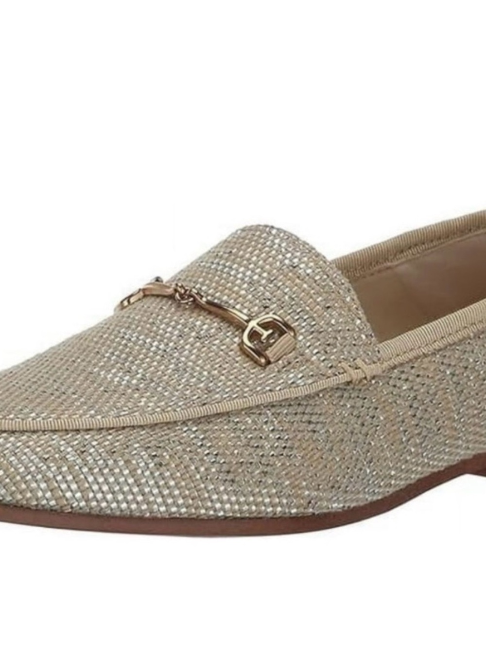 Rachel Zoe Women's Metallic Champagne Loafer with Gold Bit Accent